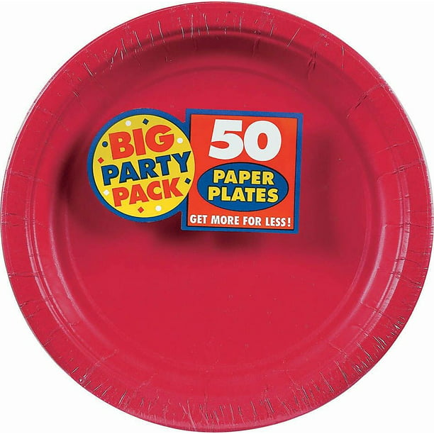 Amscan Big Party Pack Apple Red Plastic Plates TradeMart Inc 6 Pk 630730.4 
